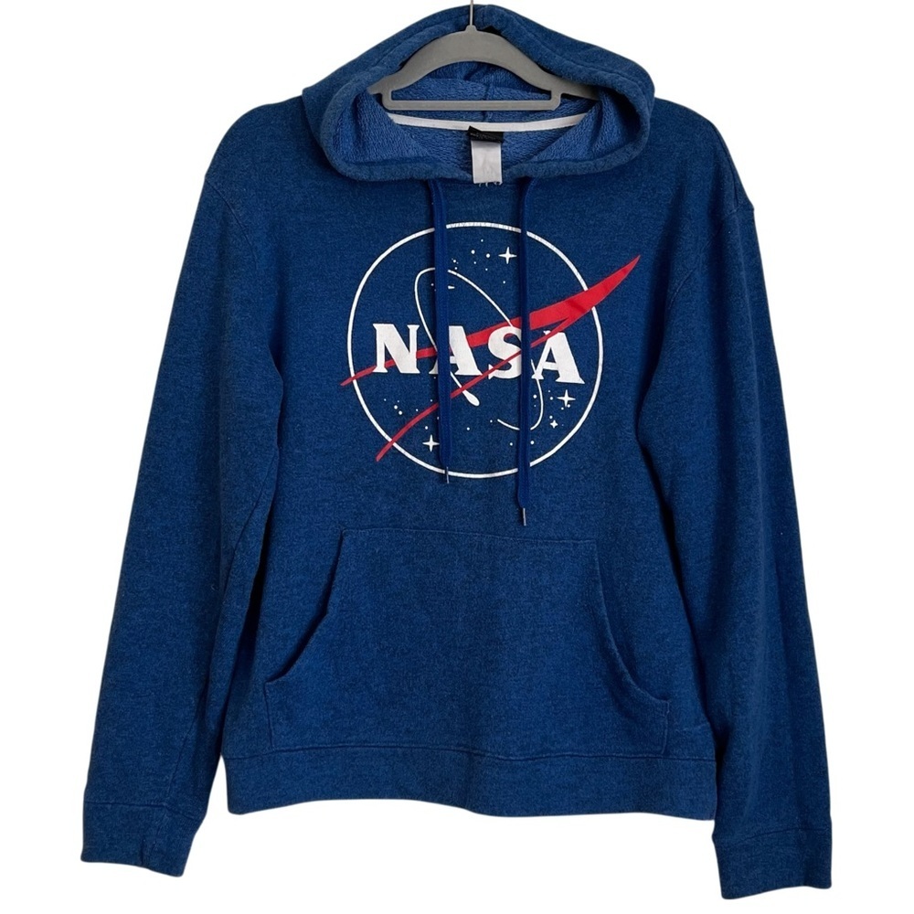 NASA Fifth Sun Med Blue Hoodie Vintage Y2K Graphic Sweatshirt Grunge Streetwear
